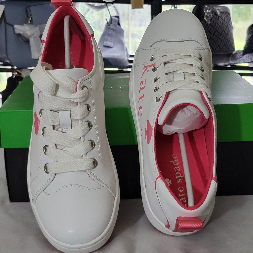 Kate Spade Nikki Sneaker In Optic White/Pink Peppercorn - Picture 4 of 7
